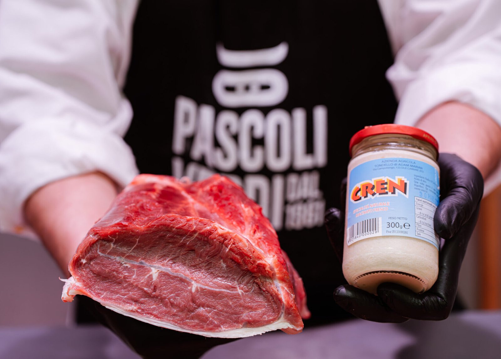 Brasato di scapino con copertina di bovino adulto al vino rosso